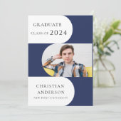 Modernes Party mit blauen Stilrichtungen Einladung (Stehend Vorderseite)