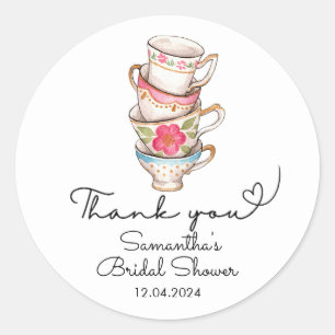 Modernes Party mit Blush und White Tee Brautparty Runder Aufkleber