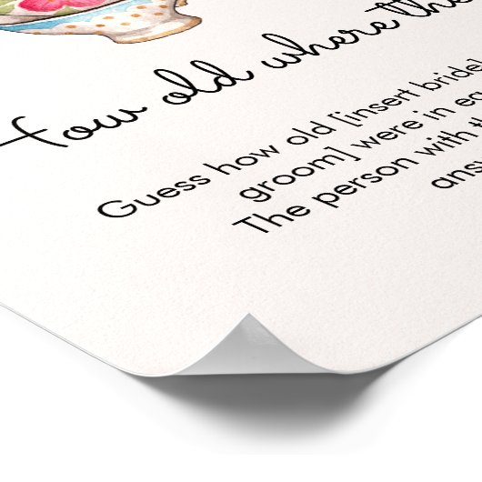 Modernes Party mit blütendem Tee - wie alt sie war Poster (Ecke)