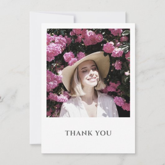 Modernes Party mit einem Foto Dankeskarte (Vorderseite)