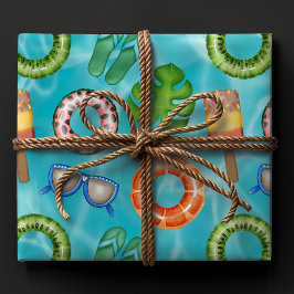 Modernes Party mit farbenfrohen Pools zum Geburtst Geschenkpapier Set