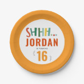 Modernes Party mit farbenfrohen Überraschungen Pin Pappteller (Vorderseite)