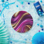 Modernes Party mit Lila Rosa und Gold- Pappteller (Party)