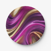 Modernes Party mit Lila Rosa und Gold- Pappteller (Vorderseite)