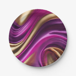 Modernes Party mit Lila Rosa und Gold- Pappteller