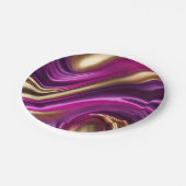 Modernes Party mit Lila Rosa und Gold- Pappteller (Schrägansicht)