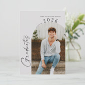 Modernes Party mit minimalem  mit zwei Fotos Einladung (Stehend Vorderseite)