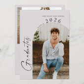 Modernes Party mit minimalem  mit zwei Fotos Einladung (Vorne/Hinten)