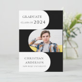 Modernes Party mit Schwarzweißabschluss Einladung (Stehend Vorderseite)