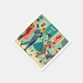 Modernes Party Mitte des Jahrhunderts Der Martini- Serviette (Ecke)