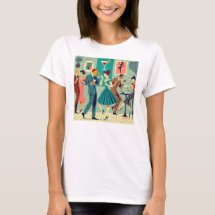 Modernes Party Mitte des Jahrhunderts Der Martini- T-Shirt