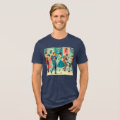 Modernes Party Mitte des Jahrhunderts Der Martini- Tri-Blend Shirt (Vorderseite voll)