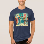 Modernes Party Mitte des Jahrhunderts Der Martini- Tri-Blend Shirt (Vorderseite)