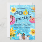 Modernes Party Sommermädchen Geburtstag Einladung (Vorderseite)