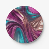 Modernes Party Supplier-Magenta Türkis Gold- Pappteller (Vorderseite)
