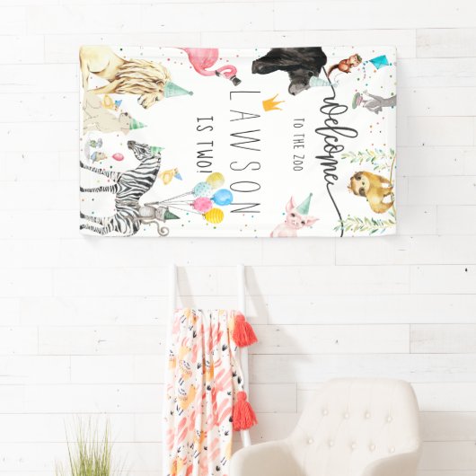 Modernes Party Tier Geburtstag Willkommen Banner (Insitu)