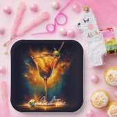 Modernes Party Time Neon Personalisiert Pappteller (Party)