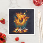 Modernes Party Time Neon Personalisiert Serviette (Beispiel)