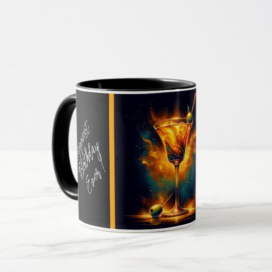 Modernes Party Time Neon Personalisiert Tasse (Vorderseite Links)