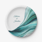 Modernes Party versorgt Smaragdgrün- Pappteller (Vorderseite)