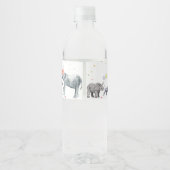 Modernes Party | Wildtiere Geburtstag Wasserflaschenetikett (Rückseite)