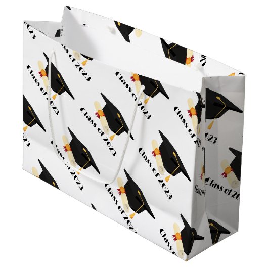 Modernes Party zur Feier des Abschlusses Große Geschenktüte (Vorderseite Schrägansicht)