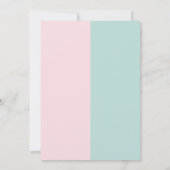 Modernes Party zwischen Rosa und Blauem Geschlecht Einladung (Rückseite)