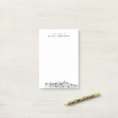 Modernes Pasadena Berufliches Geschenk Personalisi Post-it Klebezettel (Auf Schreibtisch)