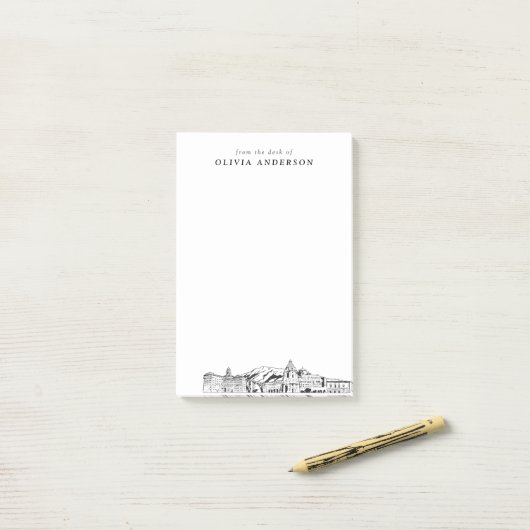 Modernes Pasadena Berufliches Geschenk Personalisi Post-it Klebezettel (Auf Schreibtisch)