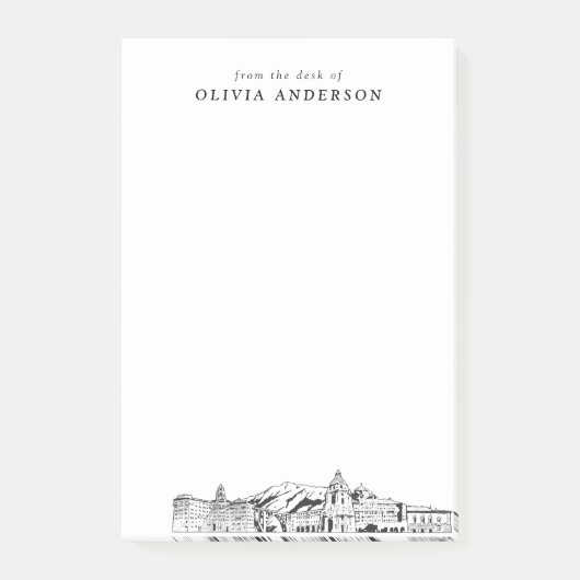 Modernes Pasadena Berufliches Geschenk Personalisi Post-it Klebezettel (Vorderseite)