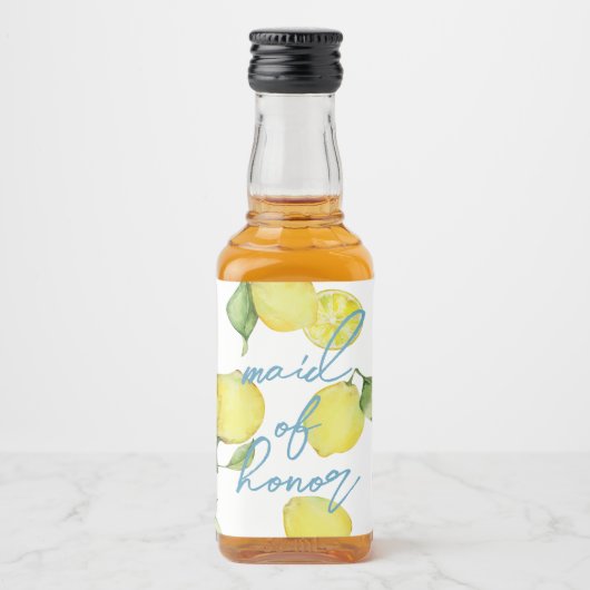 Modernes, passendes MOH-Bach-Party | Zitronen Alkoholflaschenetikett (Vorderseite)