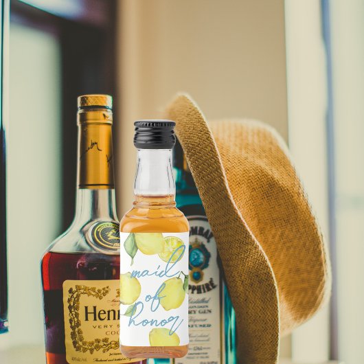 Modernes, passendes MOH-Bach-Party | Zitronen Alkoholflaschenetikett