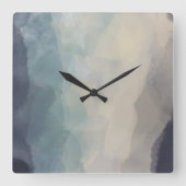 Modernes Pastel Blau Hübsches Abstraktes Muster Quadratische Wanduhr (Vorderseite)