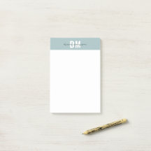 Modernes Pastel Blue & Initialskript Mit Monogramm