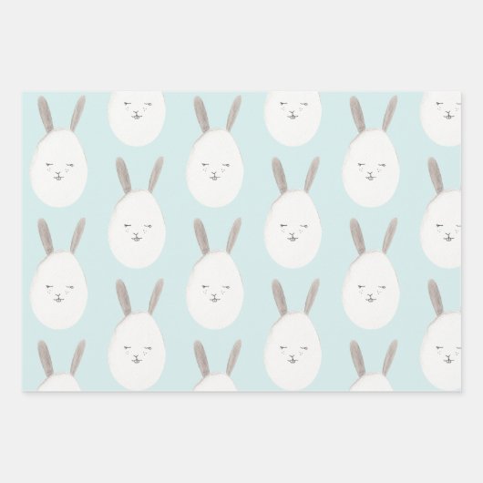 Modernes Pastel Bunny Egg Muster | Ostersegnung Geschenkpapier Set (Vorderseite 2)