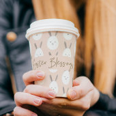 Modernes Pastel Bunny Egg Muster | Ostersegnung Pappbecher