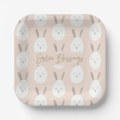 Modernes Pastel Bunny Egg Muster | Ostersegnung Pappteller (Vorderseite)