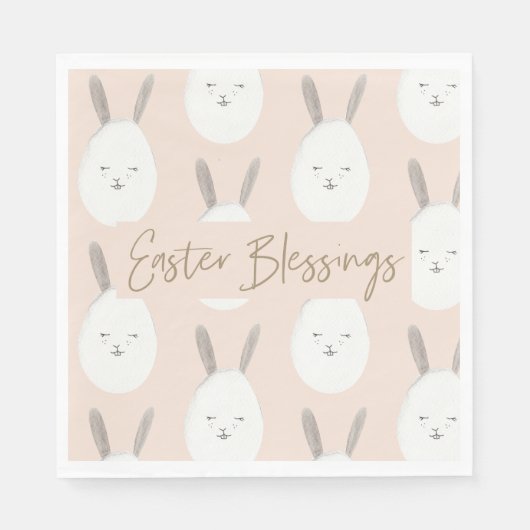 Modernes Pastel Bunny Egg Muster | Ostersegnung Serviette (Vorderseite)