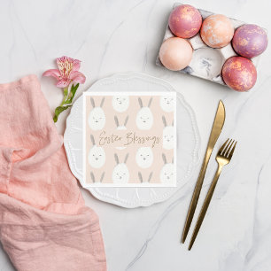Modernes Pastel Bunny Egg Muster Ostersegnung Serviette
