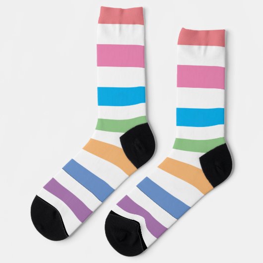 MODERNES PASTEL FARBIG STRIPE SOCKEN (Linkes Detail)