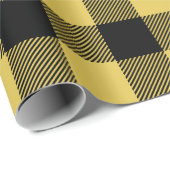 Modernes Pastel Gelbes Buffalo Kariert Ostern Geschenkpapier (Rolleneckpunkt)