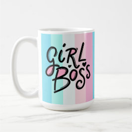 Modernes Pastel GIRL BOSS | Retro Typografie Kaffeetasse