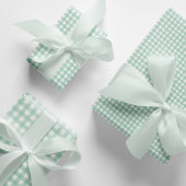Modernes Pastel Mint Green Gingham Karo Pattern Geschenkpapier Set