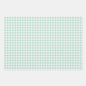 Modernes Pastel Mint Green Gingham Karo Pattern Geschenkpapier Set (Vorderseite)