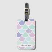 Modernes Pastel mit schönem Mermaid-Muster mit Nam Gepäckanhänger (Vorderseite Vertikal)