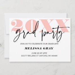 Modernes Pastel Ombre Grad Party Einladung Pink