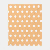 Modernes Pastel Orange Polka Dot Pattern Fleecedecke (Vorderseite)