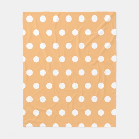 Modernes Pastel Orange Polka Dot Pattern Fleecedecke (Vorderseite)