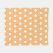 Modernes Pastel Orange Polka Dot Pattern Fleecedecke (Vorderseite (Horizontal))