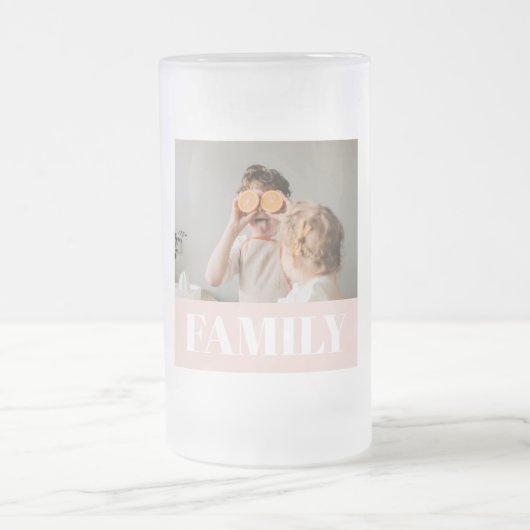 Modernes Pastel Pink Liebe Foto Mattglas Bierglas (Mittel)